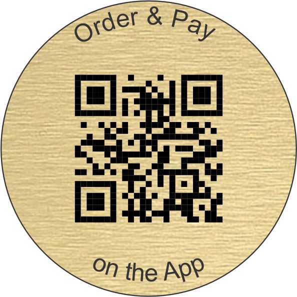 Brass Effect Table Disc 50mm Self Adhesive with QR Code